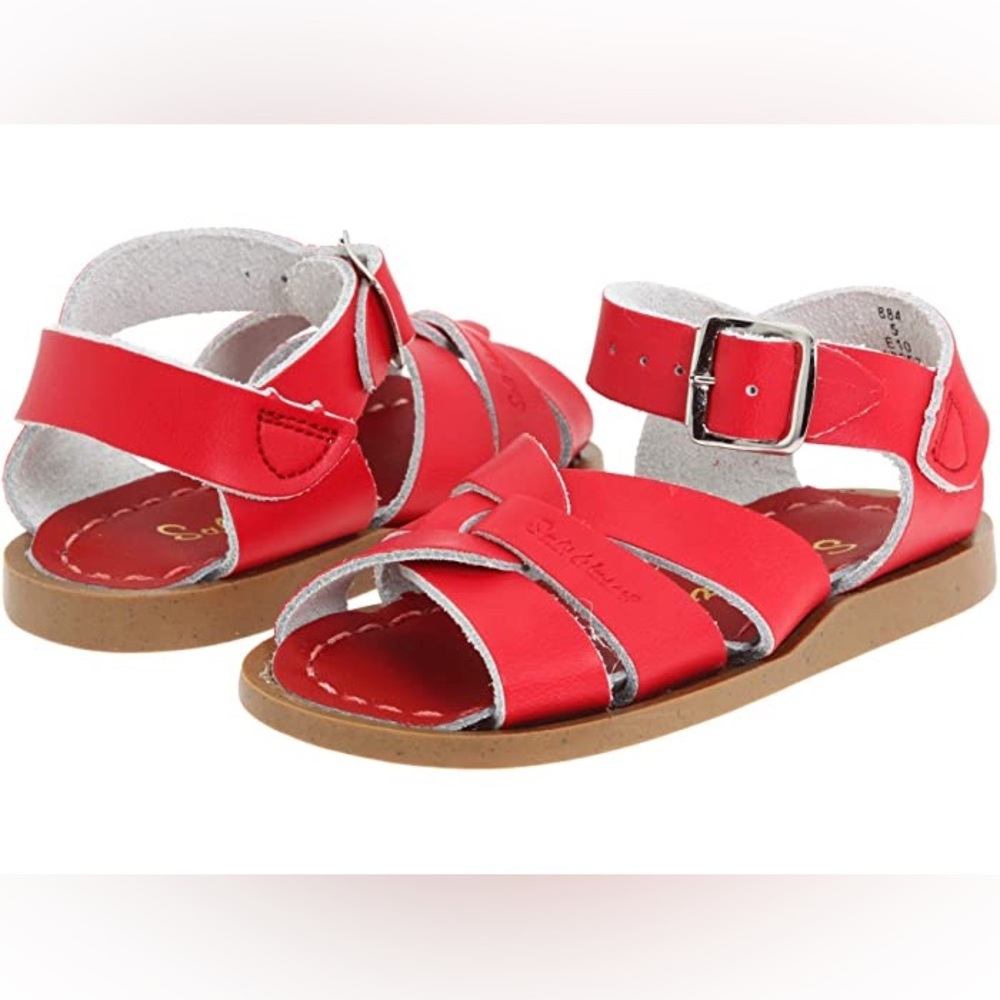 Saltwater Original Sandals red leather Size 12